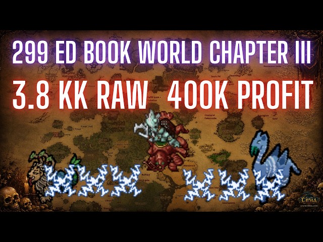 299 Elder Druid hunting solo at Book World Chapter III using Forks - 3.8kk raw XP/h & 400k profit/h
