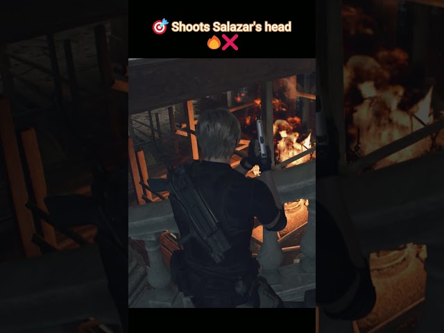 One bullet saved me from a wall of fire. 🔥🎯 #re4remake