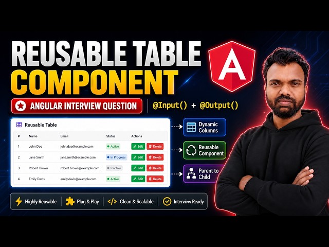 Create Reusable Table Component in Angular | @Input & @Output Real-Time Example