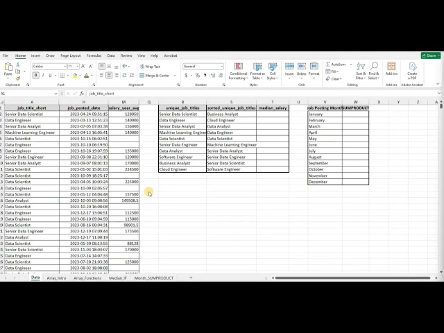 Excel class 2 - Array Functions and Formulas