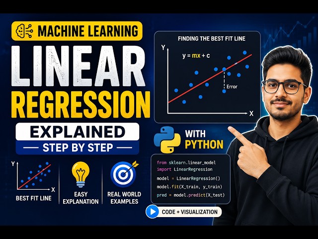 Linear Regression Explained Simply | Machine Learning with Python | Step-by-Step Explain and code