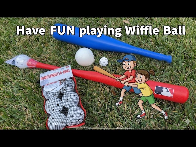 Plastic Baseball Bat wiffle ball safe play with durable stronger plastic balls that won’t crack