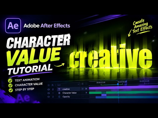 Adobe After Effects Character Value Text Animation Tutorial | Creative Text Effect
