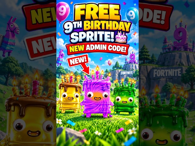NEW Fortnite 9th Birthday Admin Panel Code! 🎂 FREE Sprite! #fortnite  #shorts #trending