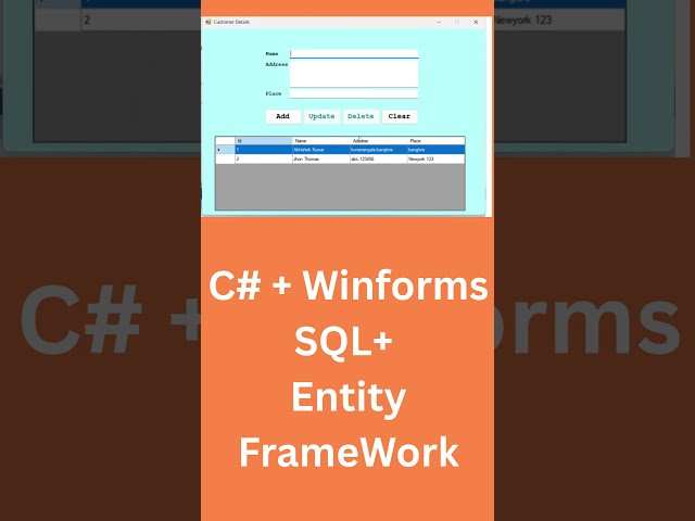 C# WinForms CRUD Operation using Entity Framework #shorts #csharp #sql  #coding #softwaredevelopment