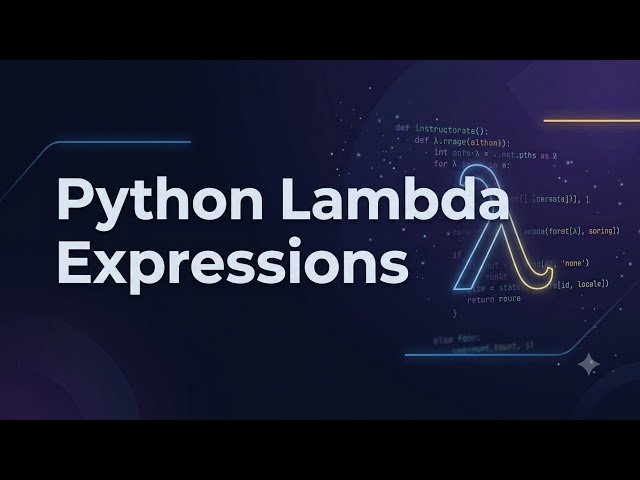 Python - Lambda Expressions | JG Lects