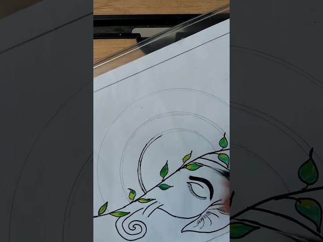 lord Ganapati and  Mandala Art in one frame. #mandala #drawing #ganesh