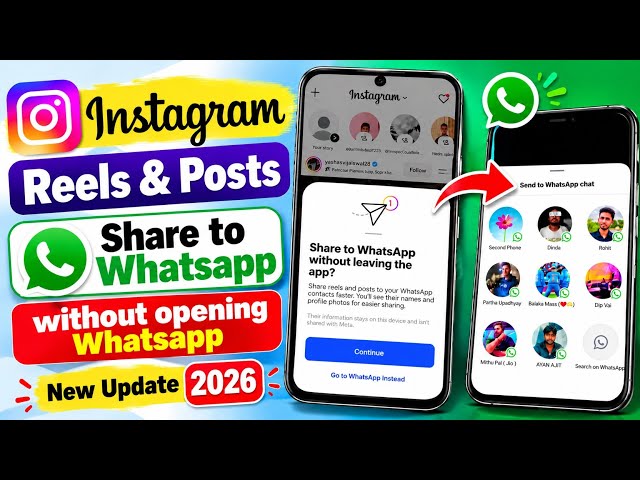 Share Instagram Reels and Posts to WhatsApp without Opening Whatsapp / without leaving Instagram