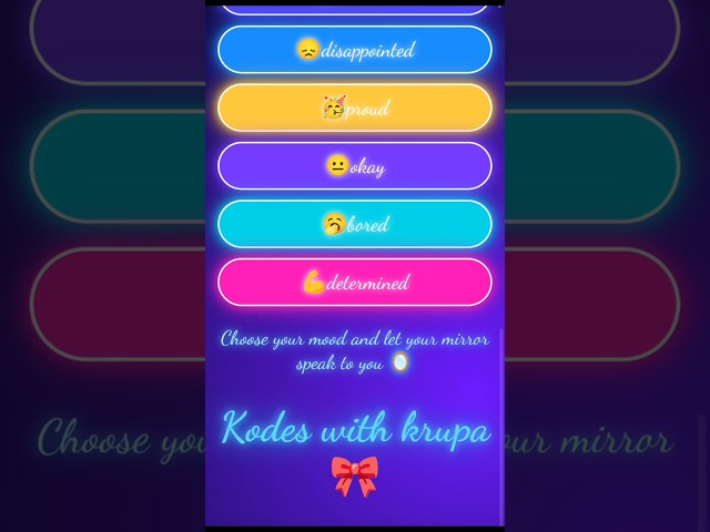 🪄I Built a Mood Mirror Using HTML, CSS & JavaScript 🪞✨ #Shorts