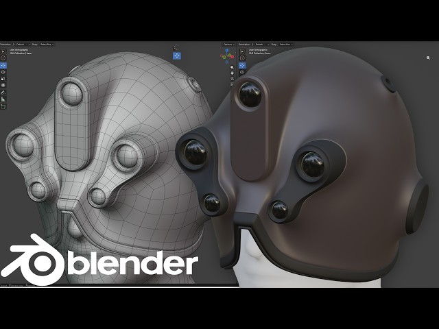 Modeling a Sci-fi Helmet from Start to Finish in Blender.