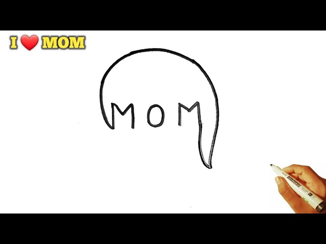 How to Draw Mother🧑‍🍼From Word MOM | Easy Mother's Drawing I Mother's day drawing