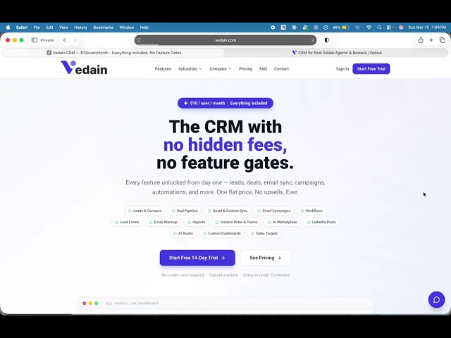 Vedain CRM Gmail Integration