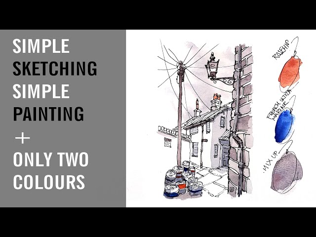 Using TWO COLOURS for super simple Urban Sketching - Take the PRESSURE off !!