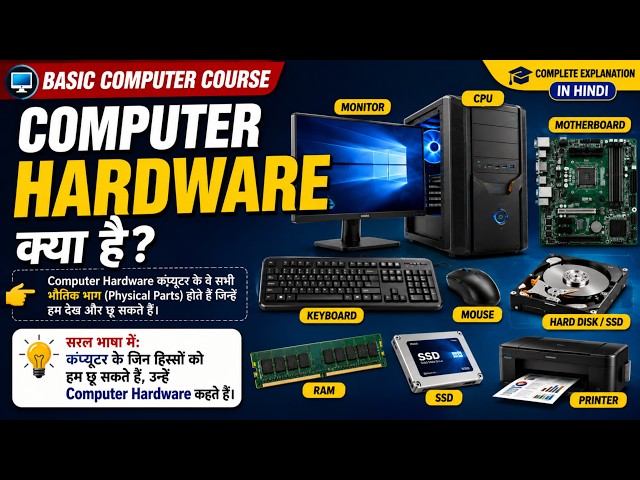 Computer Hardware क्या है | Hardware Explained in Hindi | Basic Computer Course
