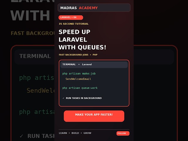 Speed Up Your Laravel App with Queues! 🚀 #shorts