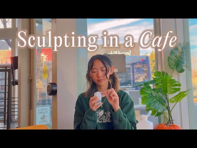 Sculpting in a Cafe: Self-Employed Artist Diaries ✿ Cozy Studio Vlog