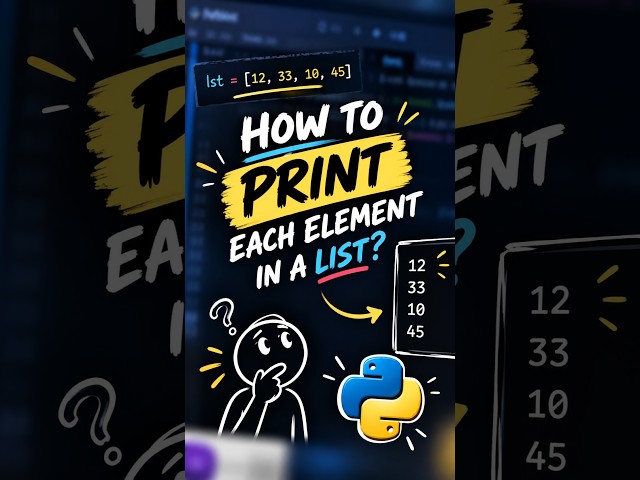 How to Print Every Element in a Python List 🐍 #coding #learnpython