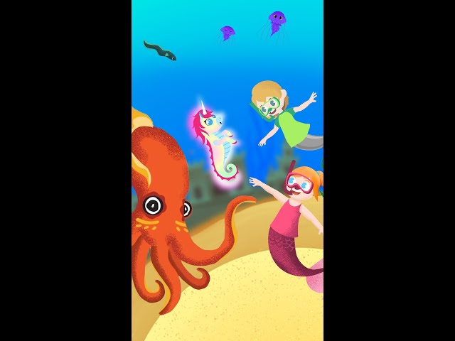 MEGA SQUiD CHASE!! Adley and Niko help the Unicorns and Mermaids escape from the Mega Squid! #Shorts