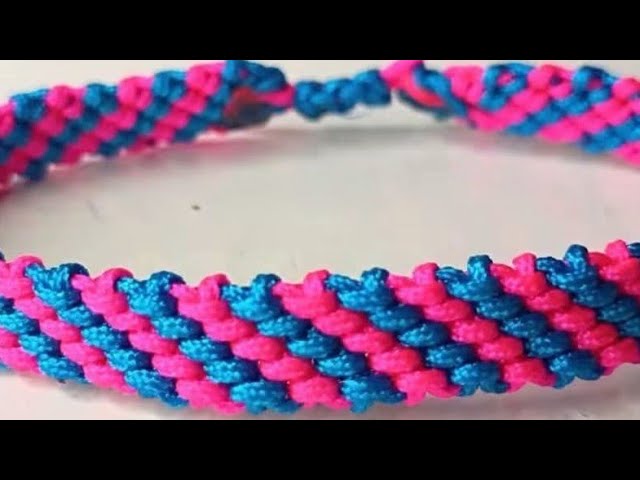 Two-Color Double Half-Hitch Knot Bracelet Tutorial