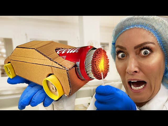 Lighting Up Rocket Car with 10,000 Matches