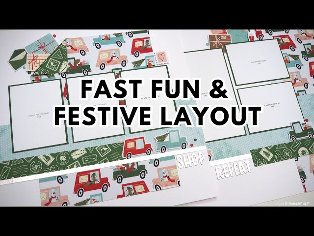 Fast Fun & Festive Christmas Scrapbook Layout  | Scrapbook Process Video