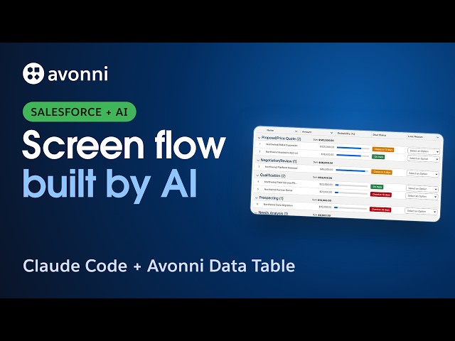 How to build a Salesforce screen flow with AI and the Avonni Data Table