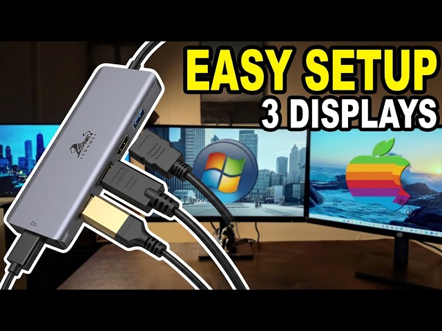 How to connect 3 monitors (Windows, MAC, Linux).  3 Monitor Setup in Minutes. #technology #madtech