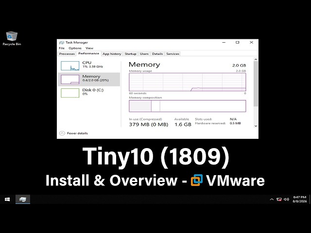 Tiny10 (1809) : The 400 MB RAM Windows 10