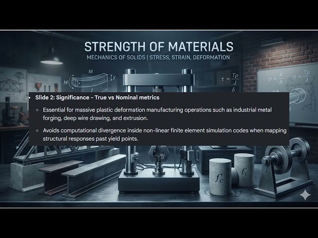 Strength_Of_Materials_Lesson 1.2.4 True stress and true strain vs. nominal engineering metrics