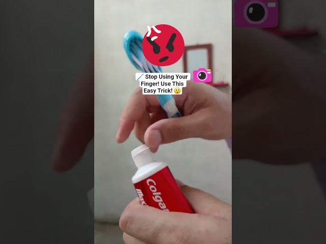 🪥 Stop Using Your Finger! Use This Easy Trick! 😲 #shorts #lifehack #toothpaste