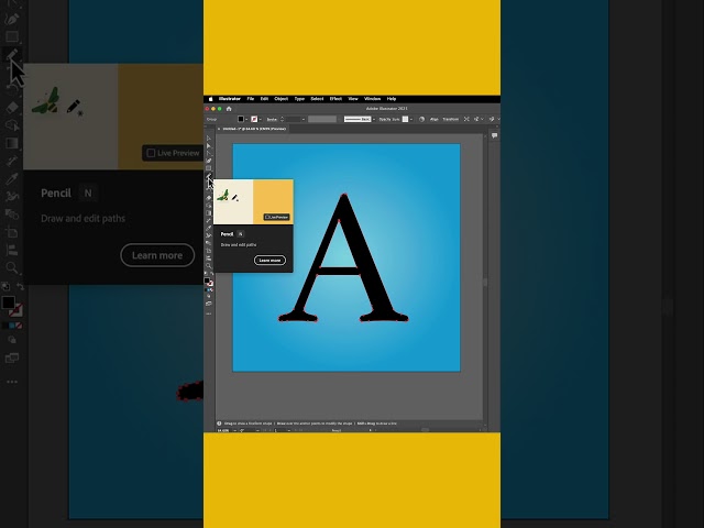 New Enhanced Pencil Tool in Adobe Illustrator! Live Preview + Curve Fitting #adobe #summeronshorts