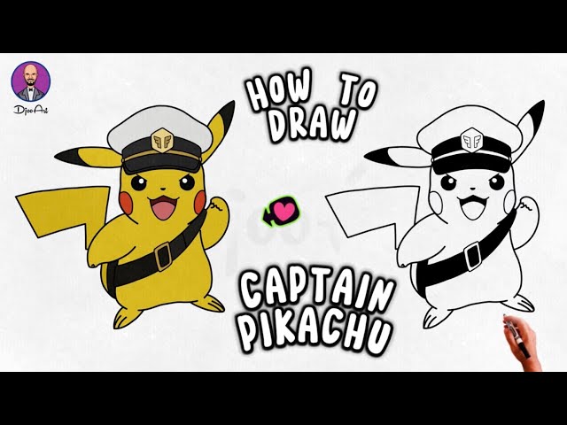 How To Draw Captain Pikachu STEP BY STEP | Pokémon Drawing Tutorial