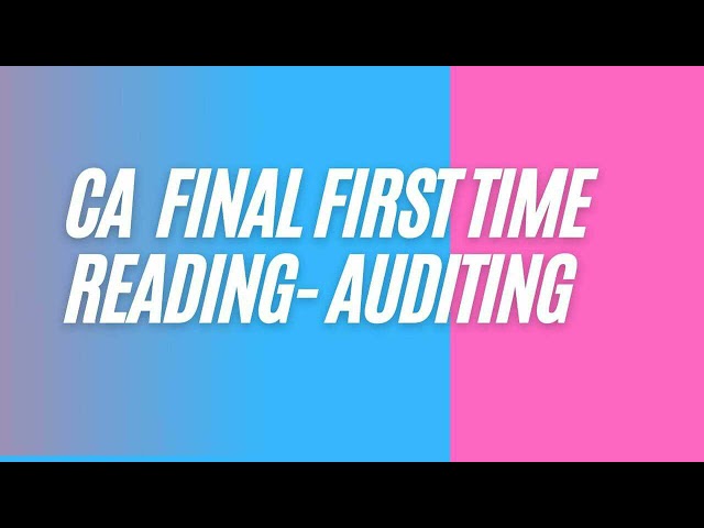 CA Final Auditing| Tamil & English Reading Question Bank | Part 1
