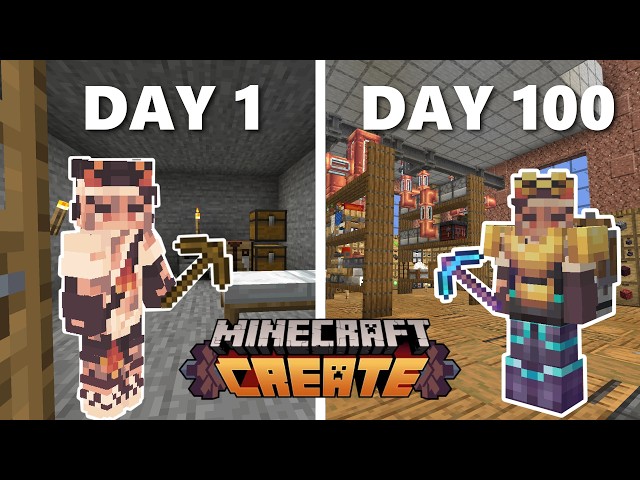 I Spent 100 DAYS In The Create Mod!! (Ep. 1-15)
