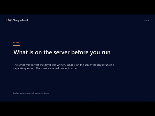SQL Change Guard: What is on the server before you run