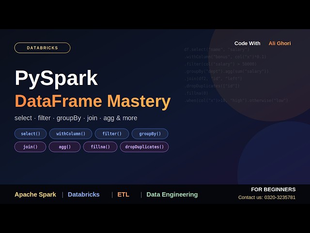 Basics PySpark Functions for Data Engineering | Using Notebook in Databricks | PySpark DataFrame API