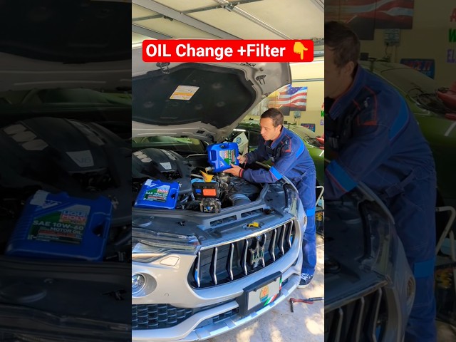 MASERATI 🔱 LEVANTE OIL Change + Filter👉 #maserati #maseratilevante #levante  #oilchange #easy #fix