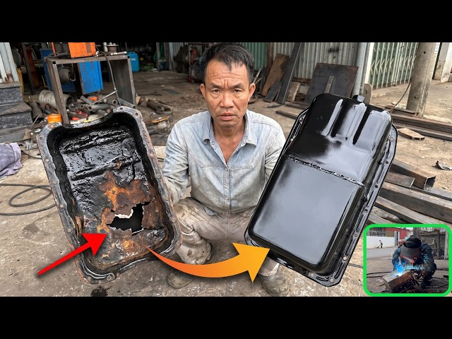 Everyone Said This Rusted-Out Oil Pan Was Scrap — Watch the Full Restoration! 😱