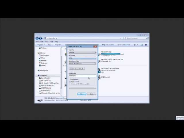 Format a USB Stick for Storage, ReadyBoost, or Backups in Windows 7 or VISTA