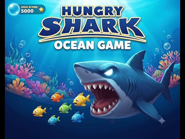 Hungry Shark Ocean Game in HTML & JavaScript 🌊