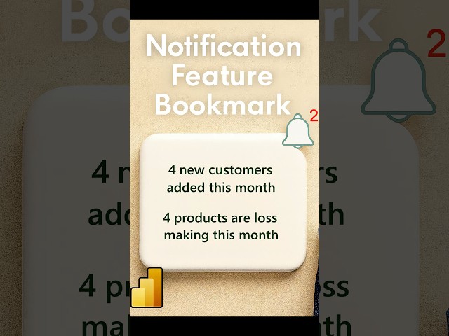 Notification feature Bookmark in Power BI #excel #dataanlysis #businessintelligence #powerbi