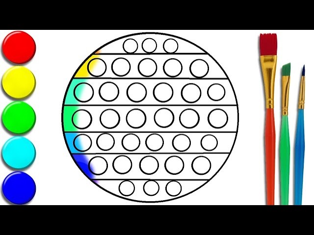 How to Draw a Cute Circle POP IT 🌈😍 | Easy POP IT Drawing for Kids | Step by Step