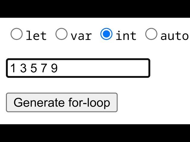I wrote a for-loop generator