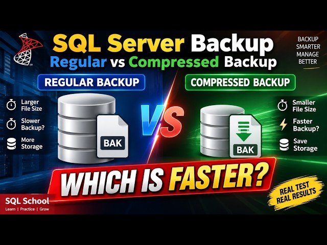 👉 SQL Server Backup Compression  Regular vs Compressed Backup – Which Is Faster