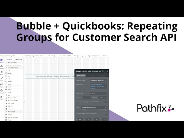 Bubble.io + Quickbooks: OAuth + Adding repeating groups for Customer Search API