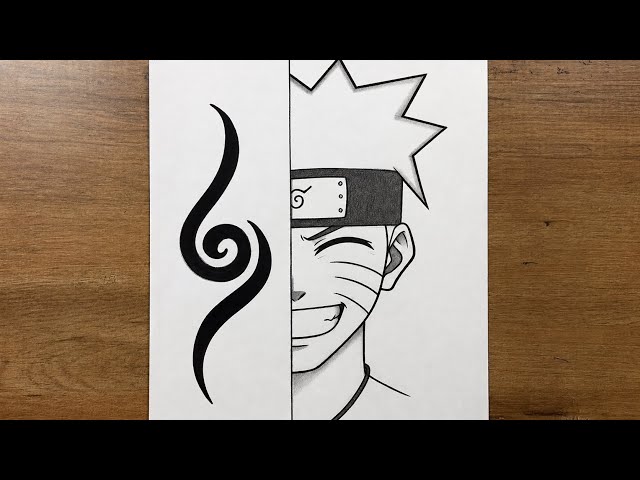 How to Draw Naruto Half Face Easy | Naruto Drawing Tutorial