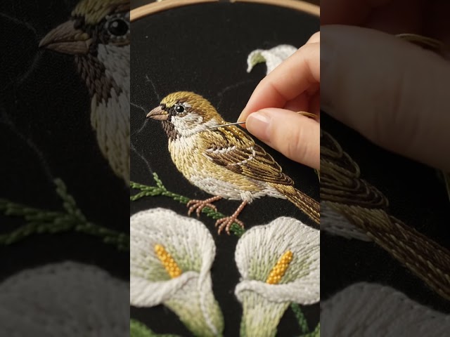 Simple and beautiful flower embroidery design #shortvideo #embroidery #embroiderylover #art