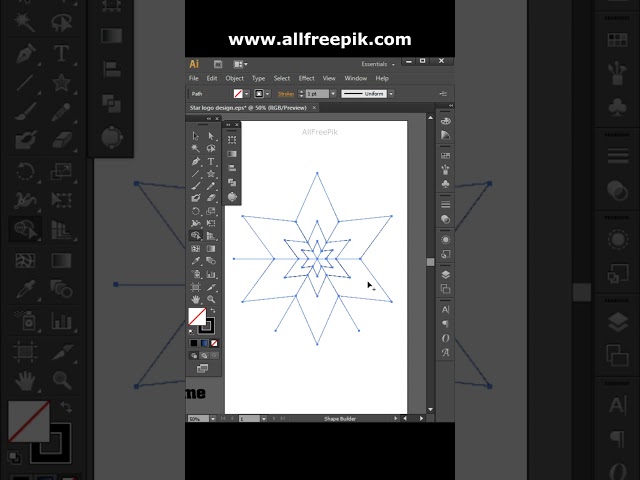 Illustrator Vector Easy Star Logo Design. #shorts, @allfreepik
