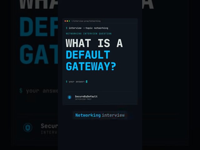 What Is a Default Gateway? Interview Answer