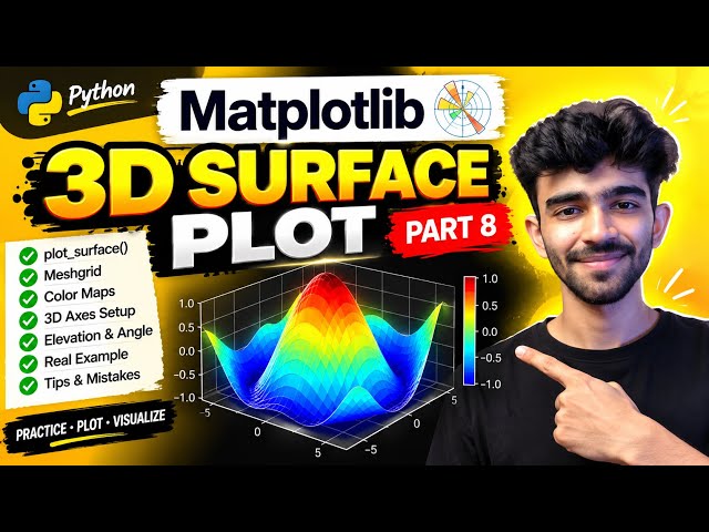 Matplotlib 3D Surface Plot Tutorial 🔥 | Python Data Visualization Part 8 | Full Guide